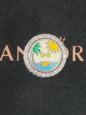 Pandora Curacao Beach Bracelet Charm Bead Travel Destination S925 ALE with box
